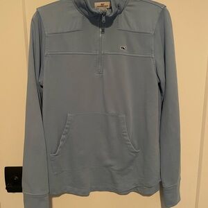 Vineyard Vines Shep 1/4 zip in medium blue color - size small